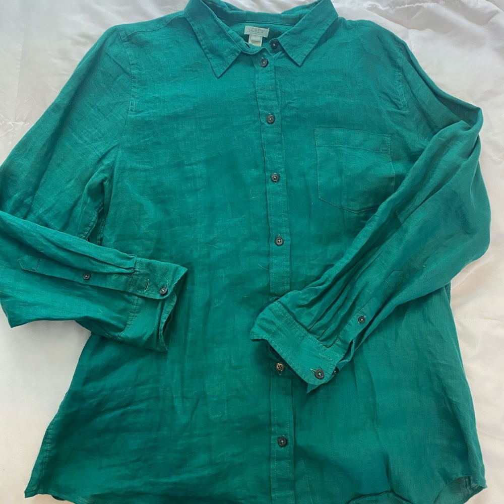 Linen JCrew button down